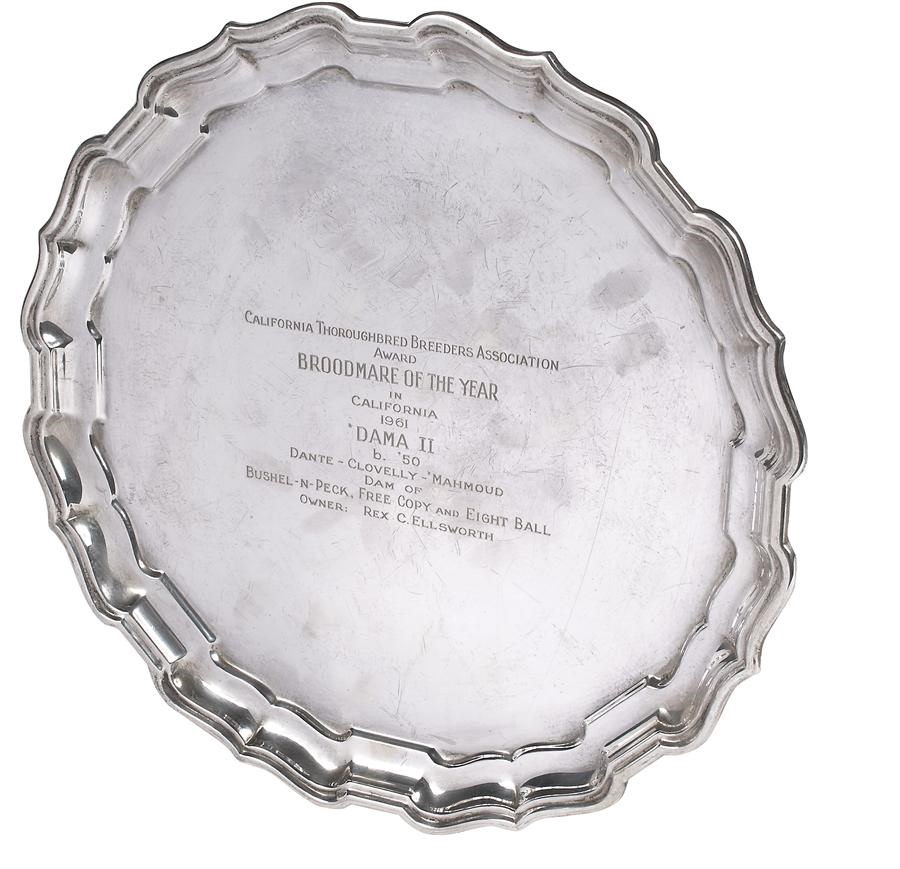 Horse Racing - Sterling Silver 1961 "Broodmare Of The Year Award" Tray by Reed & Barton