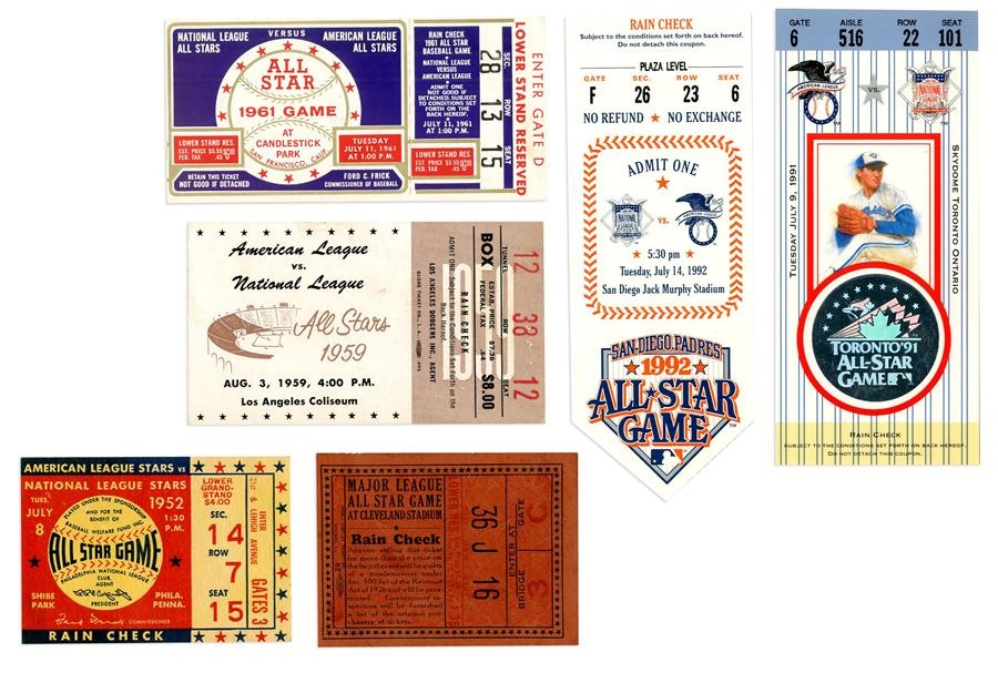 - 1935-1992 All Star Game Ticket Stubs (6)