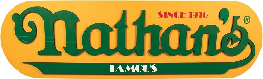 - Nathan's Famous Hot Dogs "Since 1916" Original Sign