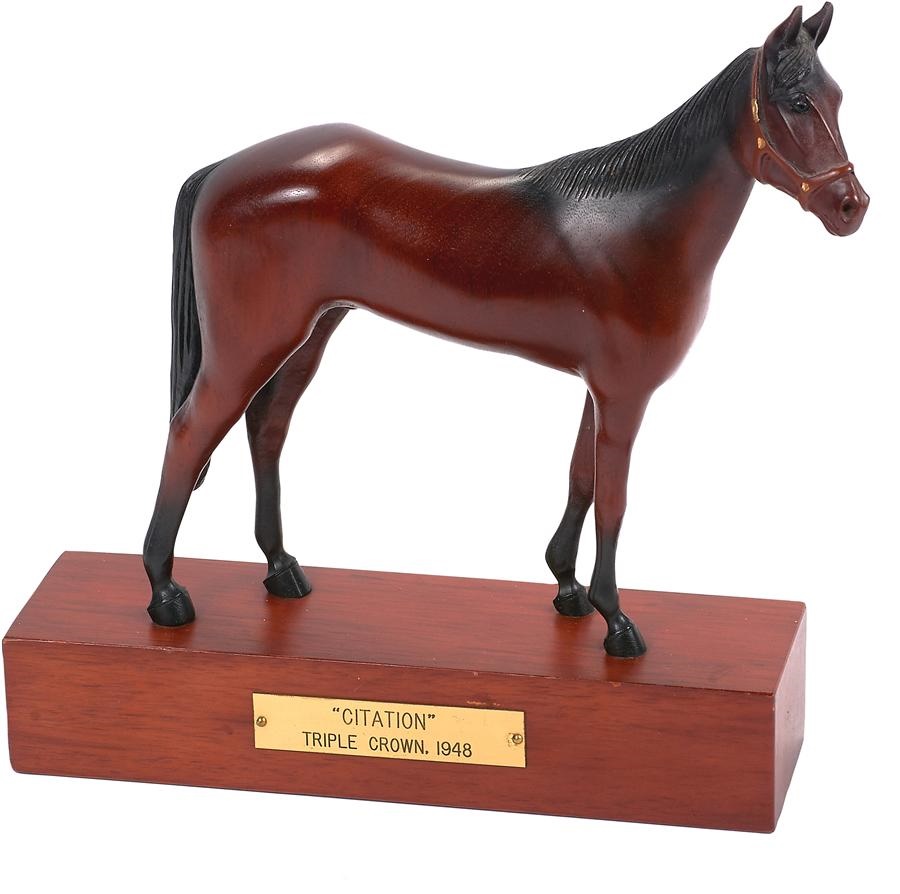 - 1948 Citation Triple Crown Hand Carved Statue