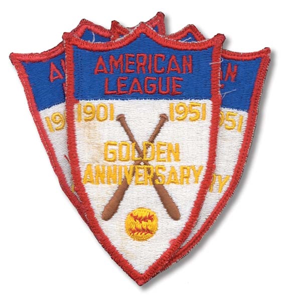 Baseball Equipment - 1951 American League Golden Anniversary Patch Collection (3)