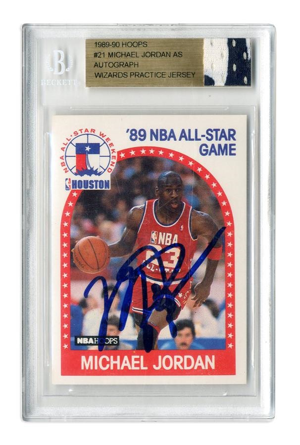 - 1989-90 Michael Jordan Hoops All Star Game Signed Jersey Card (BGS)