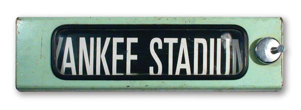 - 1950's Yankee Stadium Bus Sign (8x29x3")