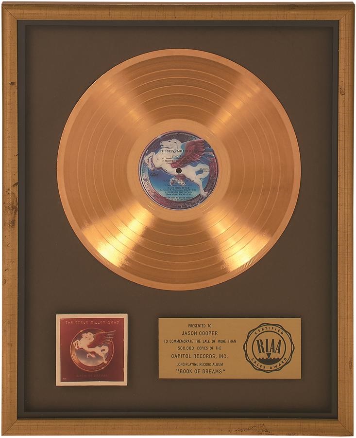 - 1977 Steve Miller "Book of Dreams" RIAA Gold Record Award