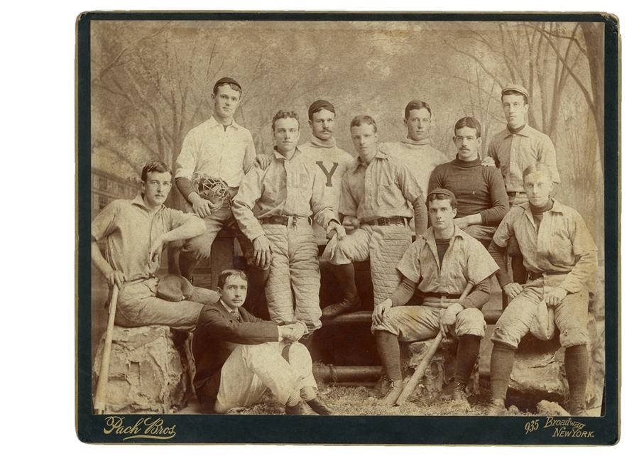 High Grade Pair of 1892 Yale University Baseball Team Oversized Cabinet Photographs by Pach Brothers