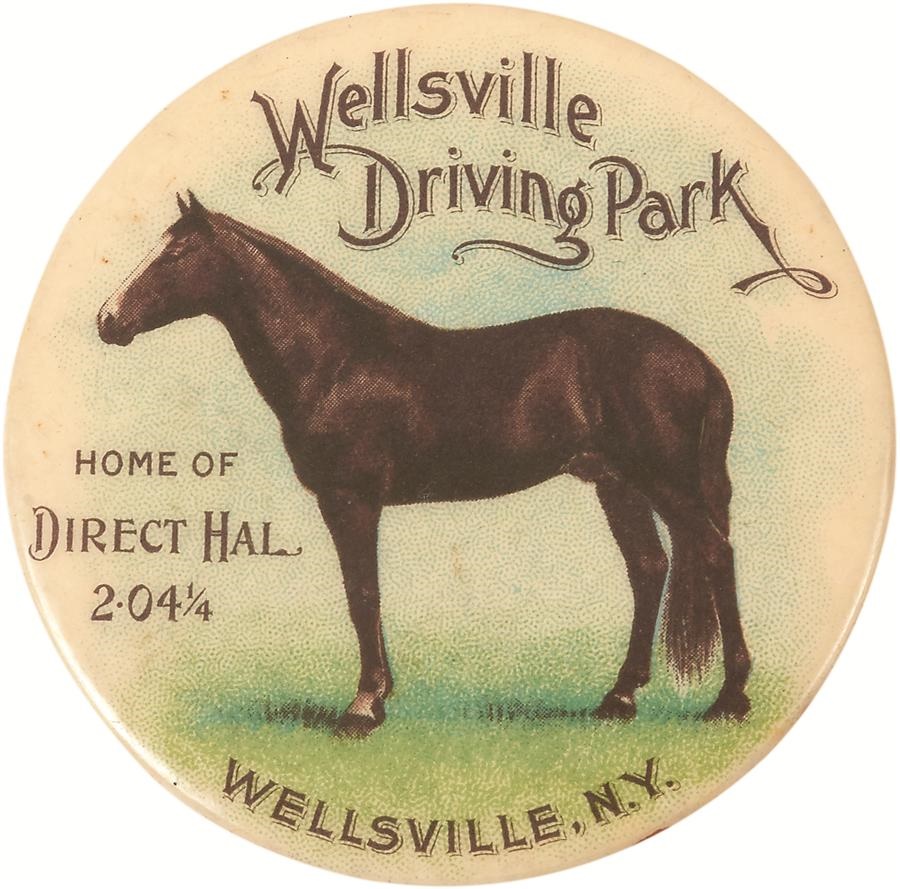 - Circa 1900 "Direct Hal" Horse Racing Celluloid Mirror