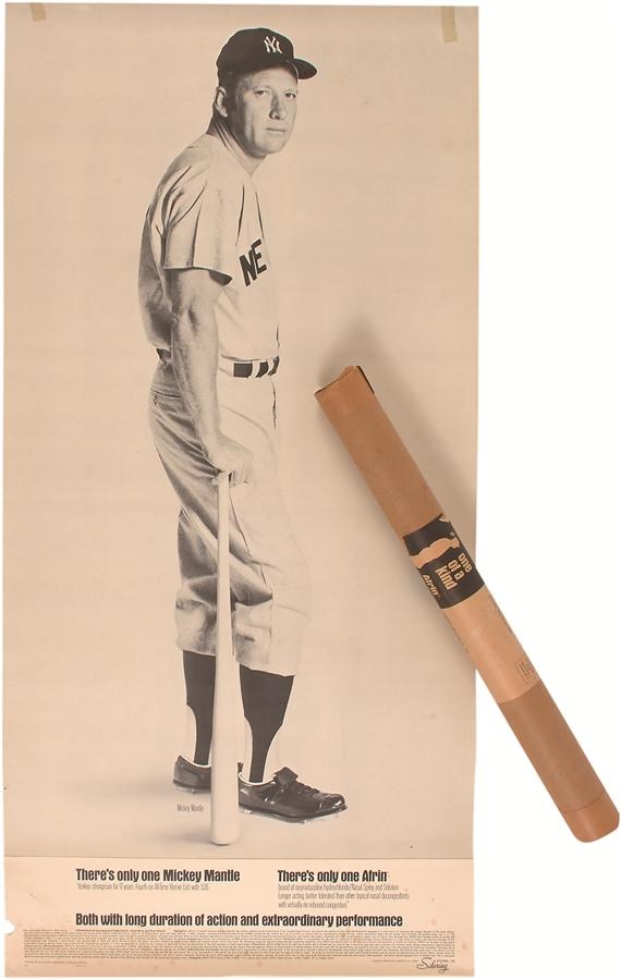 - 1968 Mickey Mantle Affrin Advertising Poster in Original Mailing Tube