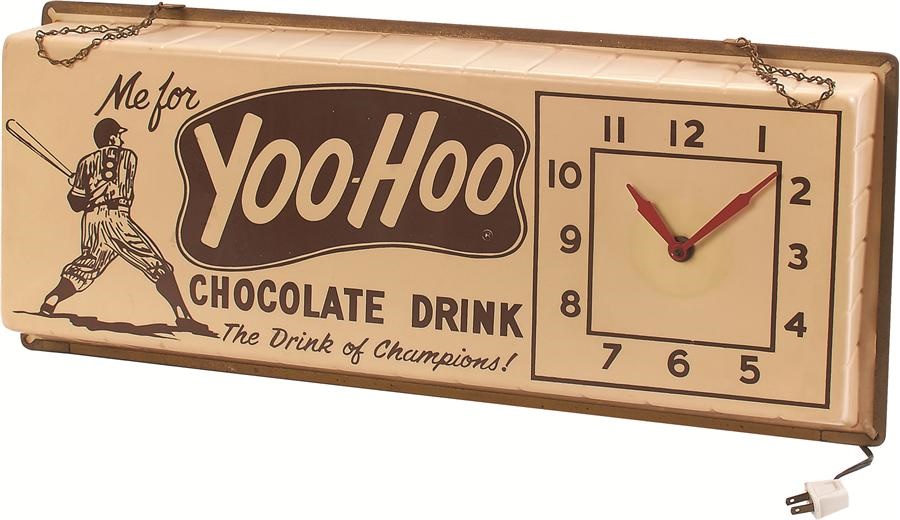NY Yankees, Giants & Mets - Circa 1961 Yogi Berra New York Yankees Yoo-Hoo Clock (Works Perfectly)