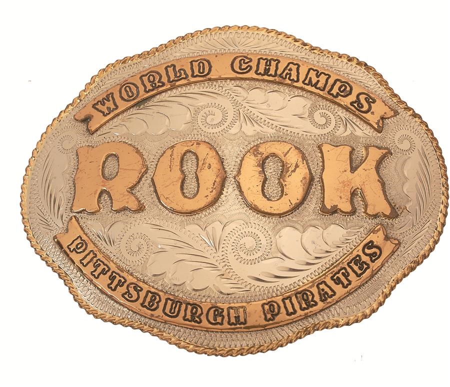 Clemente and Pittsburgh Pirates - 1979 Jim Rooker Pittsburgh Pirates World Champions Belt Buckle (from Willie Stargell)