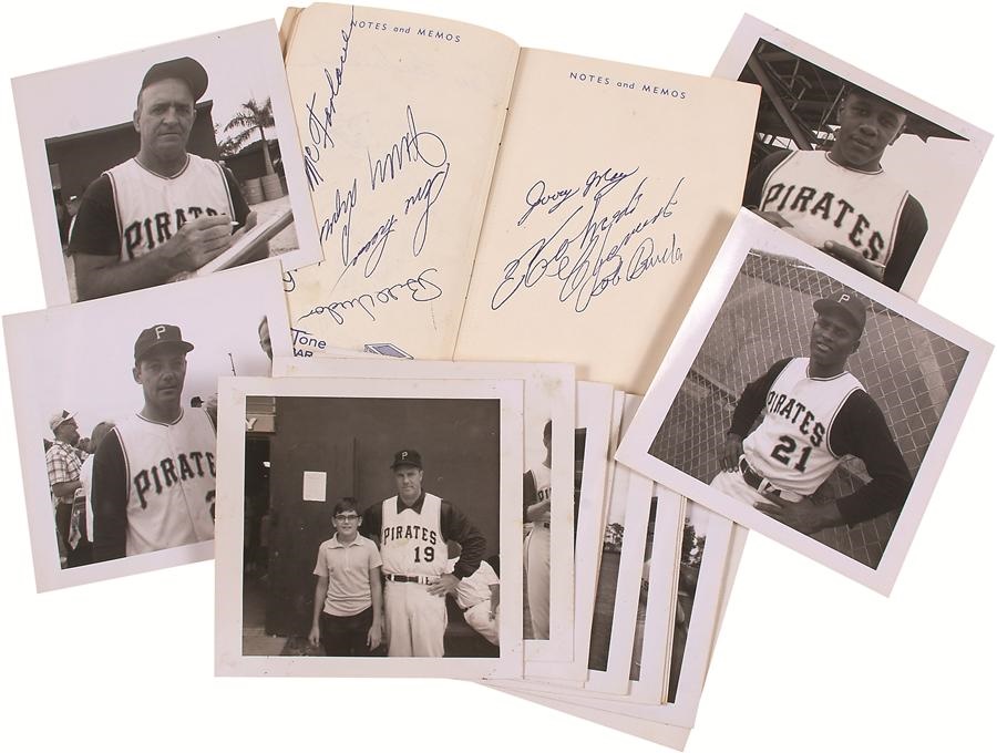 - 1960s Pittsburgh Pirates Signed Book with (2) Roberto Clemente Autographs & Snapshots