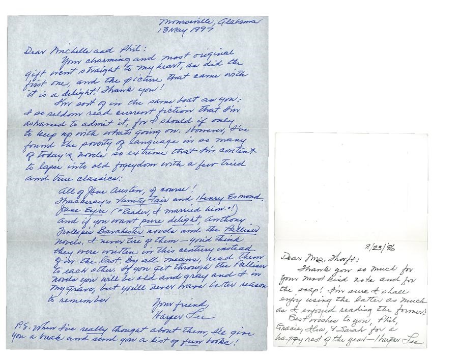 - Harper Lee Signed Handwritten Letters Regarding Book Recommendations (3)