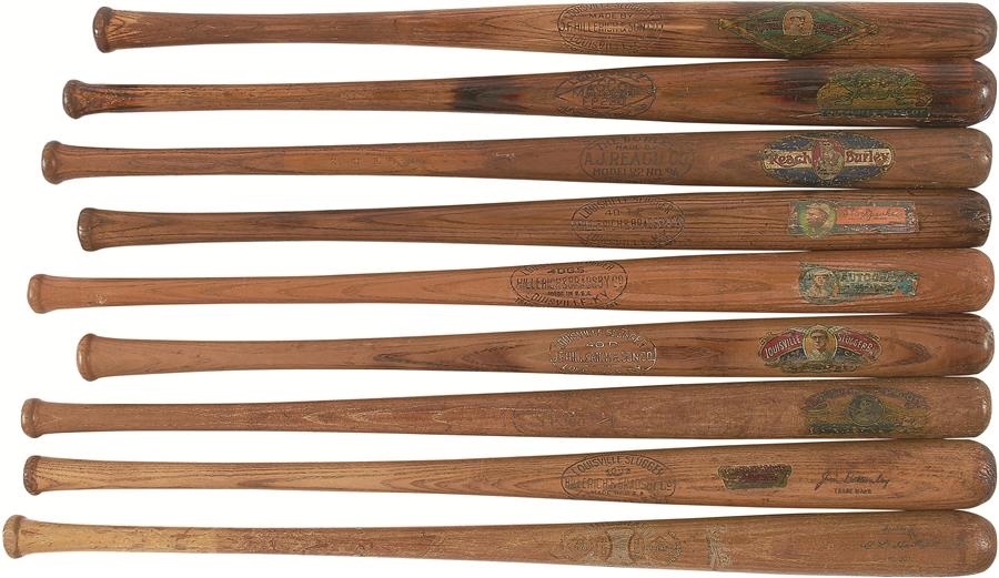 Antique Sporting Goods - Early Player-Endorsed Baseball Decal Bats (9)
