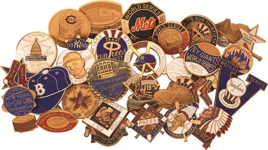 Tickets, Publications & Pins - World Series & All-Star Game Press Pins Collection (68)