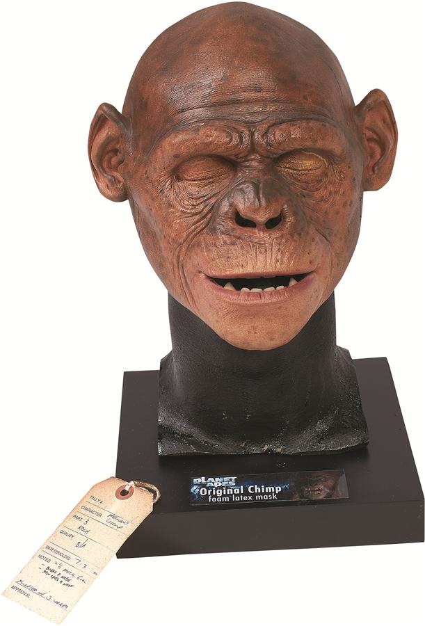 - Tim Burton's "Planet Of The Apes" Screen Used Chimp Mask by Norman Cabrera w/Original Tag (2001)