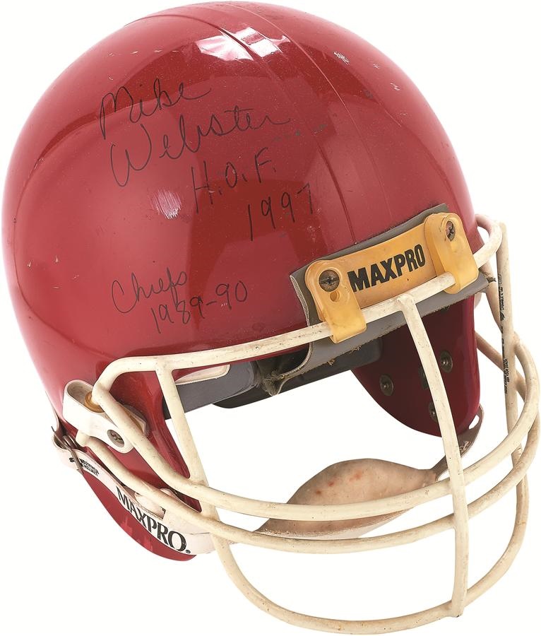- 1989 Mike Webster Kansas City Chiefs Signed Used Helmet (ex-Mike Webster) - Helmet That Needed to Protect the Brain that Started the NFL Lawsuit