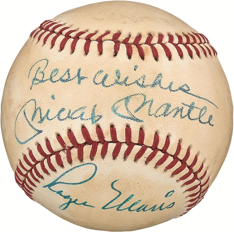 - Mickey Mantle & Roger Maris Dual Baseball Signed for Mike Shannon (PSA/DNA)