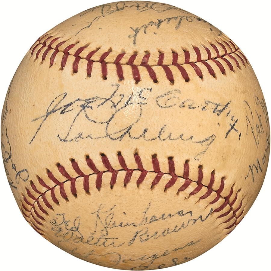 - 1936 World Series Champion New York Yankees Team-Signed Baseball (PSA/DNA)
