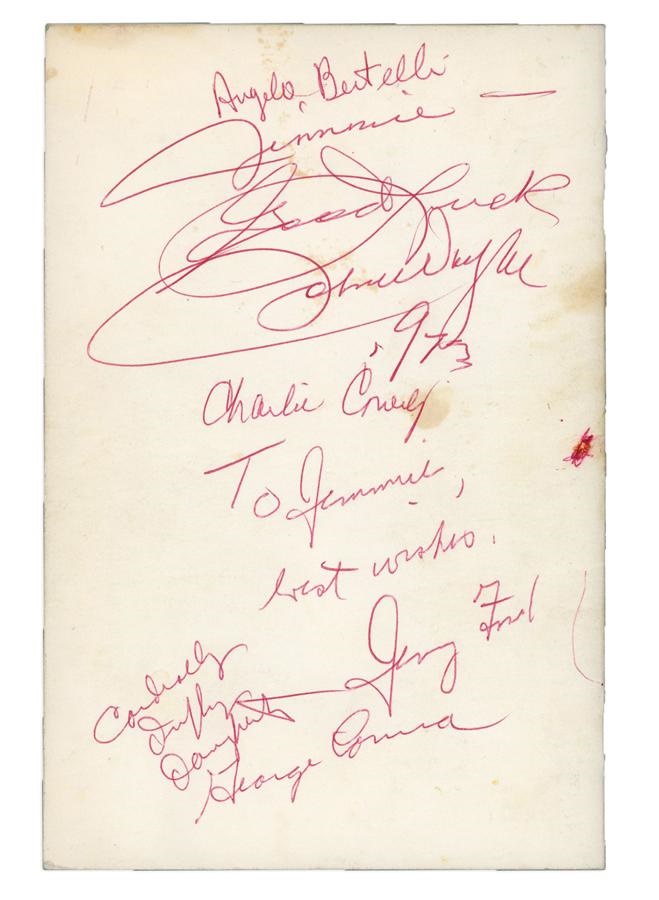 - 1973 John Wayne, Gerald Ford & Football Stars Signed Awards Dinner Program Honoring Wayne