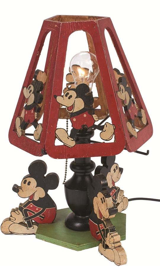 - Rare 1930s Mickey Mouse Lamp w/Original Shade - Only One Known