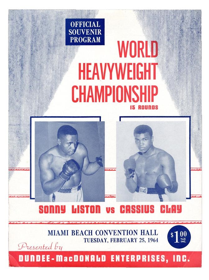 Cassius Clay/Muhammad Ali Program Collection - 1964 Cassius Clay vs. Sonny Liston I On-Site Program
