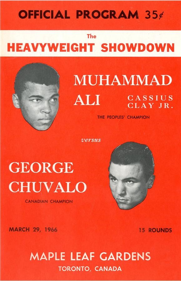 Cassius Clay/Muhammad Ali Program Collection - 1966 Muhammad Ali vs. George Chuvalo I On-Site Program