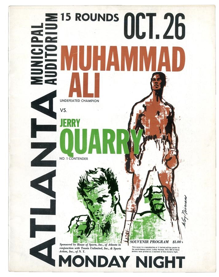 Cassius Clay/Muhammad Ali Program Collection - 1970 Muhammad Ali vs. Jerry Quarry I On-Site Program