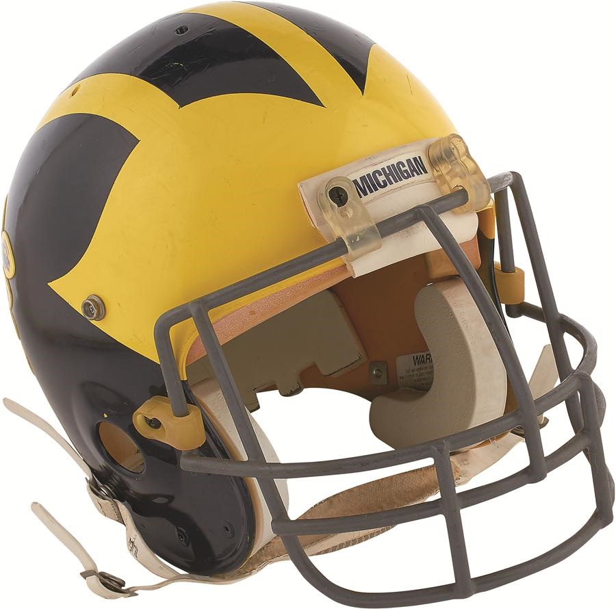 - Circa 1990 University of Michigan Wolverines Game Used Helmet