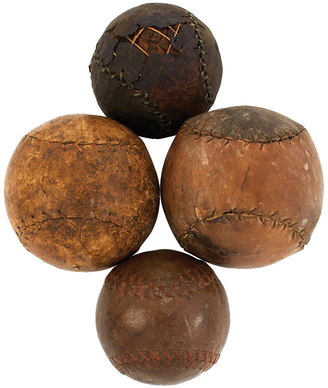Antique Sporting Goods - 19th Century Baseballs w/Civil War Era Ball from 1860s Estate (4)