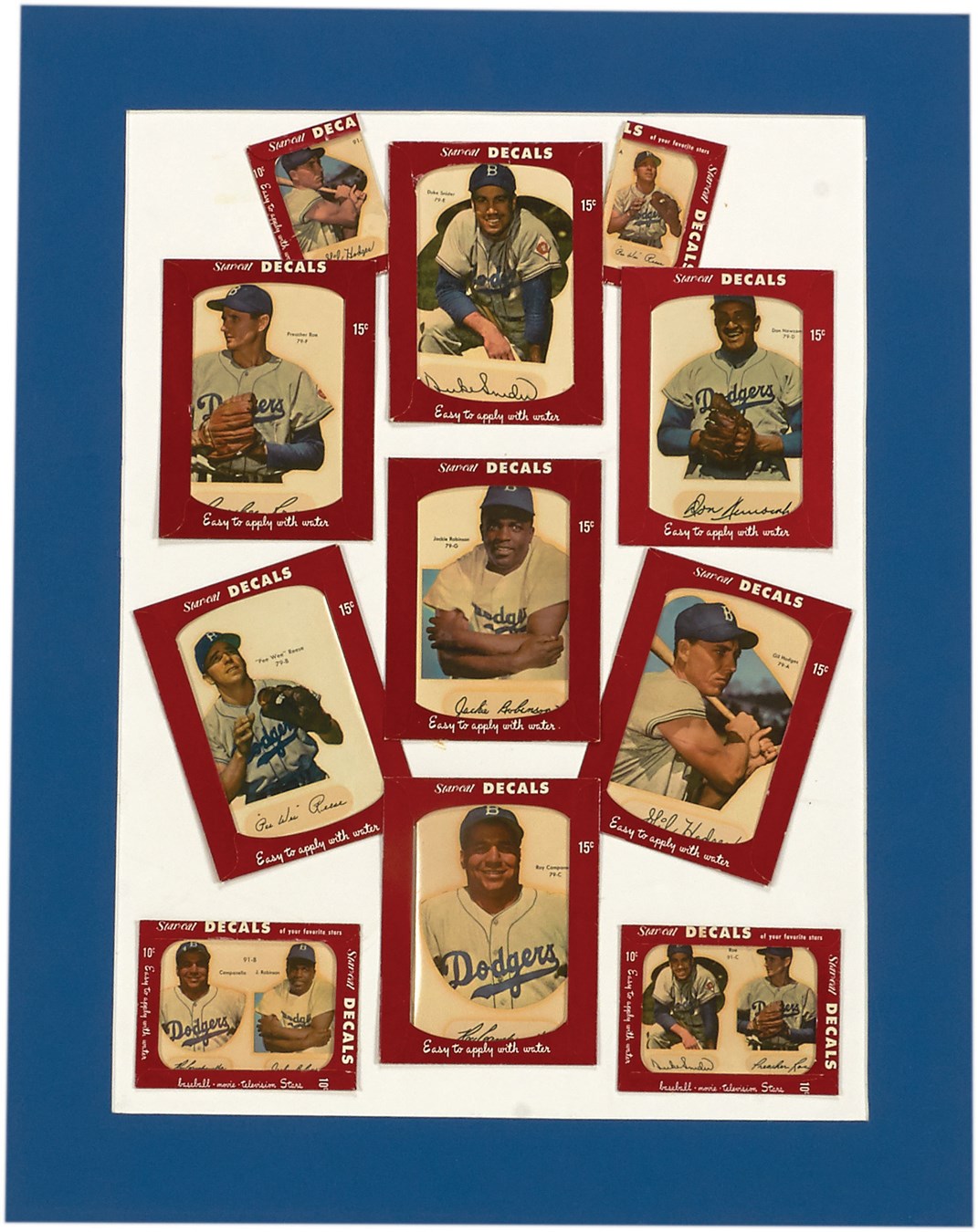 - 1952 Brooklyn Dodgers Star-Cal Decal Display with Jackie Robinson
