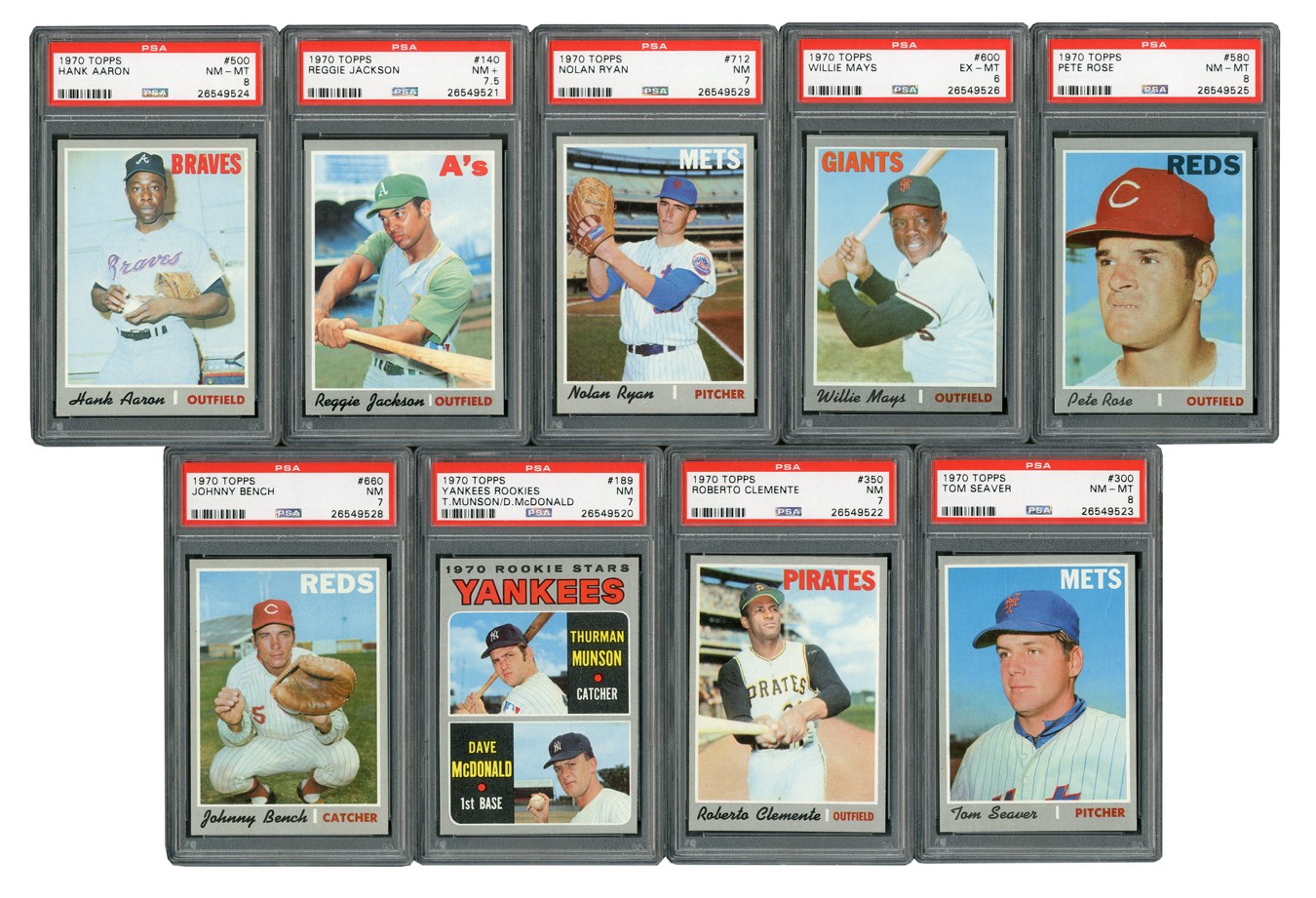 - 1970 Topps High Grade Complete Set (720) with Ten PSA Graded