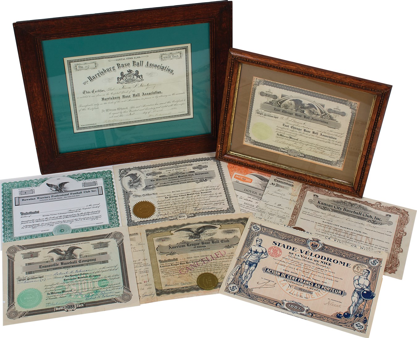 - 19th & 20th Century Baseball & Sports Stock Certificates (11)