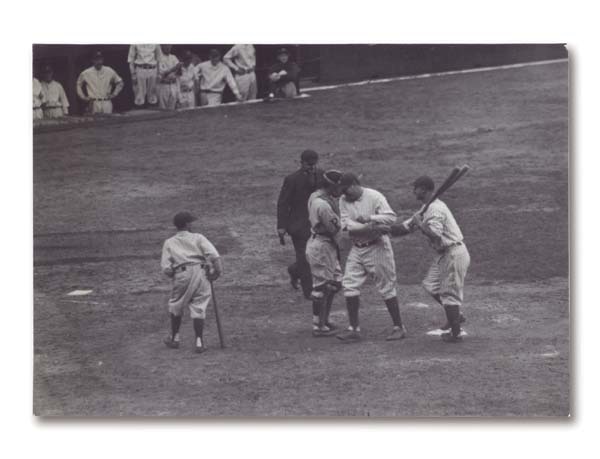 1927 Babe Ruth Home Run at World Series Wire Photograph (7x9")