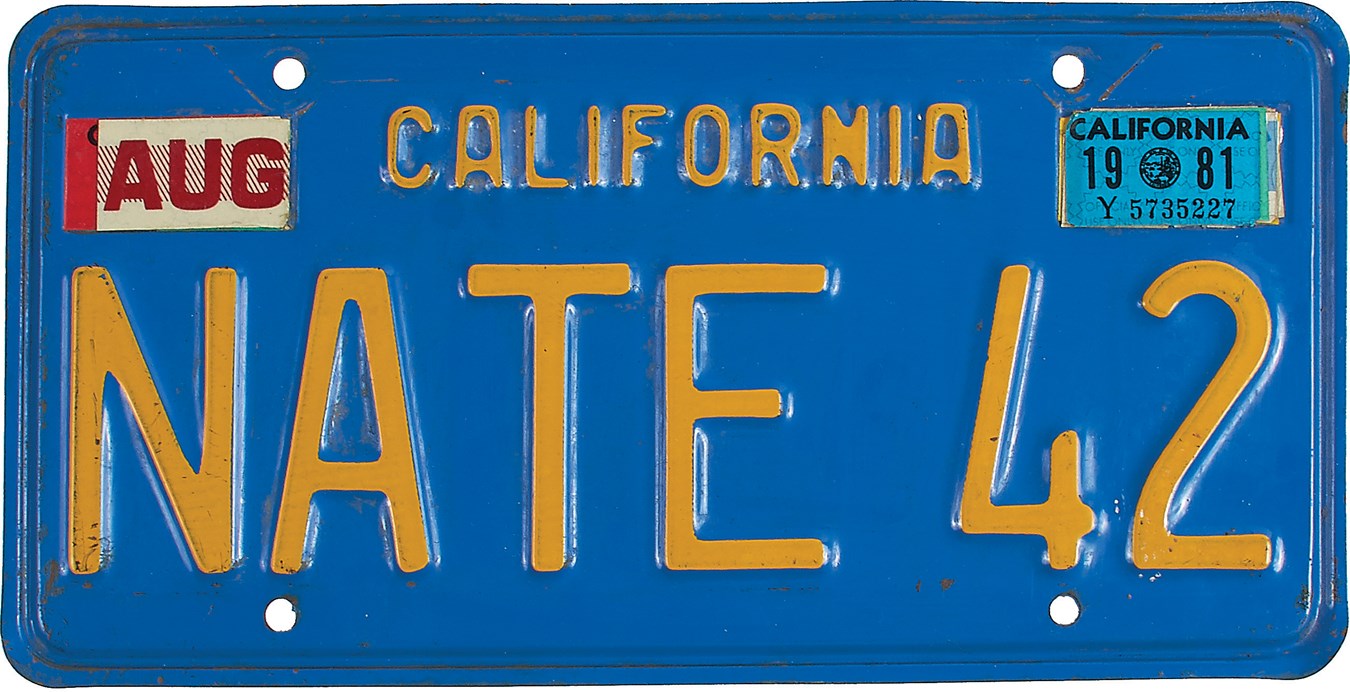 - Nate Thurmond's 1981 "Nate 42" California License Plate