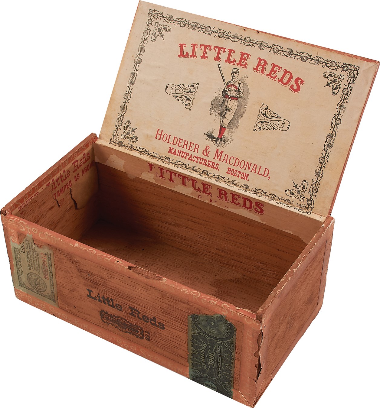 - Mike "King Kelly" Boston Red Stockings Cigar Box - Incredible New Discovery, Only One Known