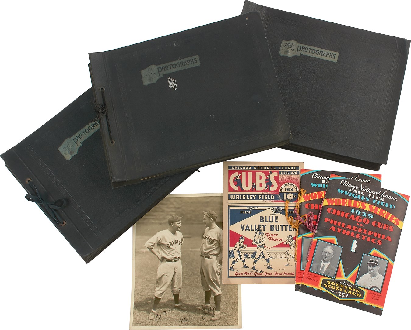 - 1920s-30s Chicago Cubs Scrapbooks with World Series Tickets, Programs and Autographs