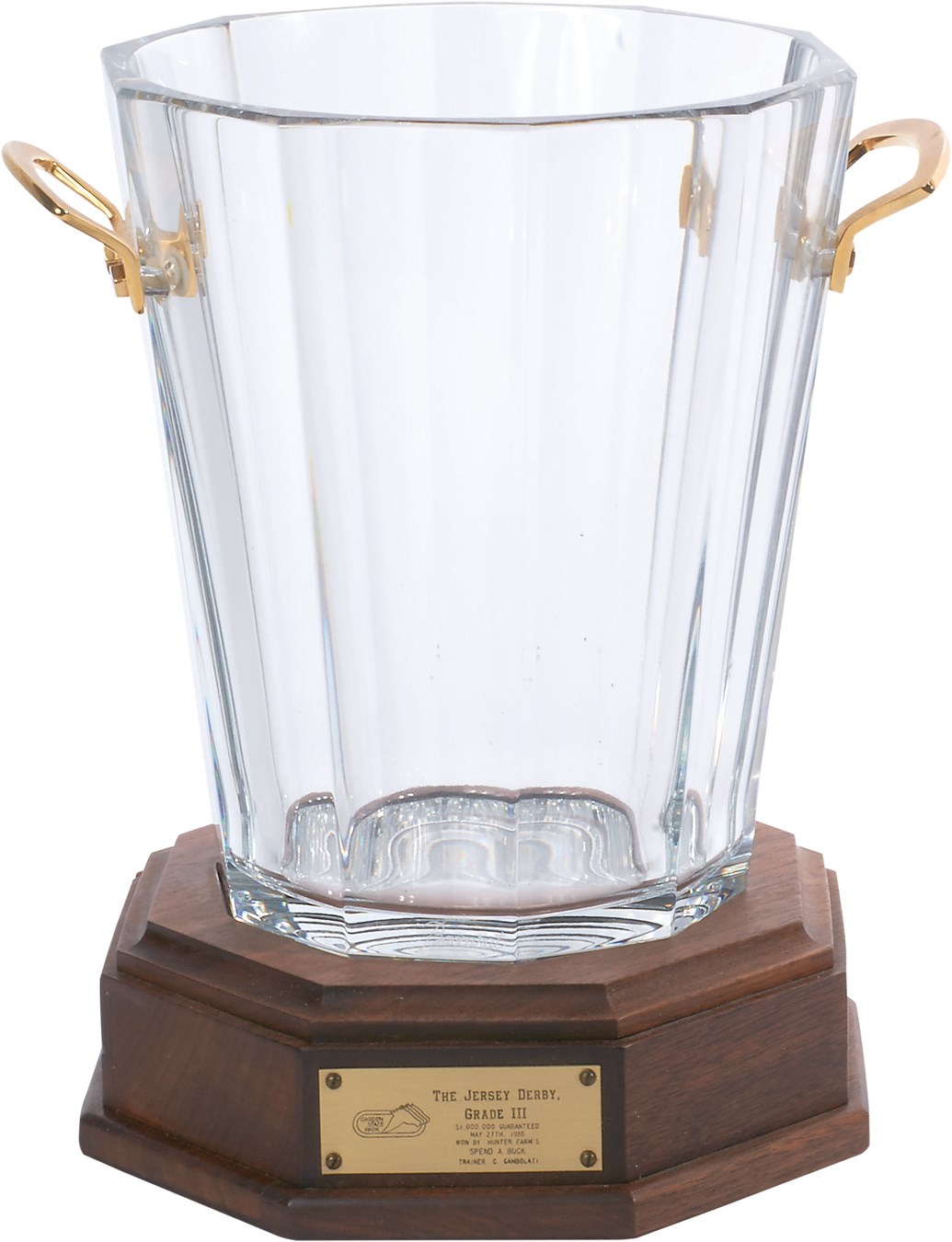 - Spend A Buck Baccarat Crystal 1985 Jersey Derby Trophy