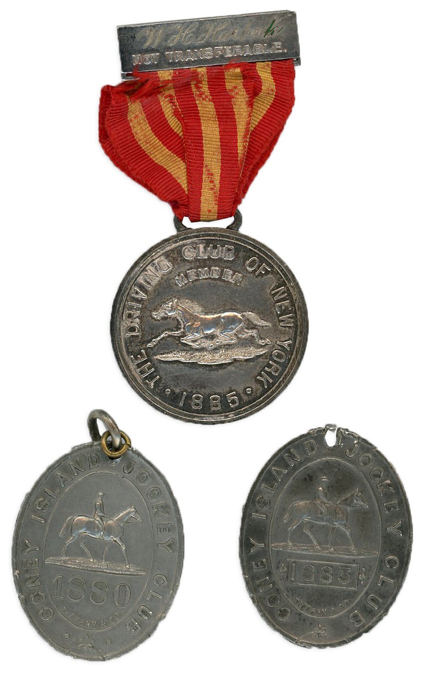 - 1880s Coney Island Jockey Club Admission Badges by Tiffany & Company (3)