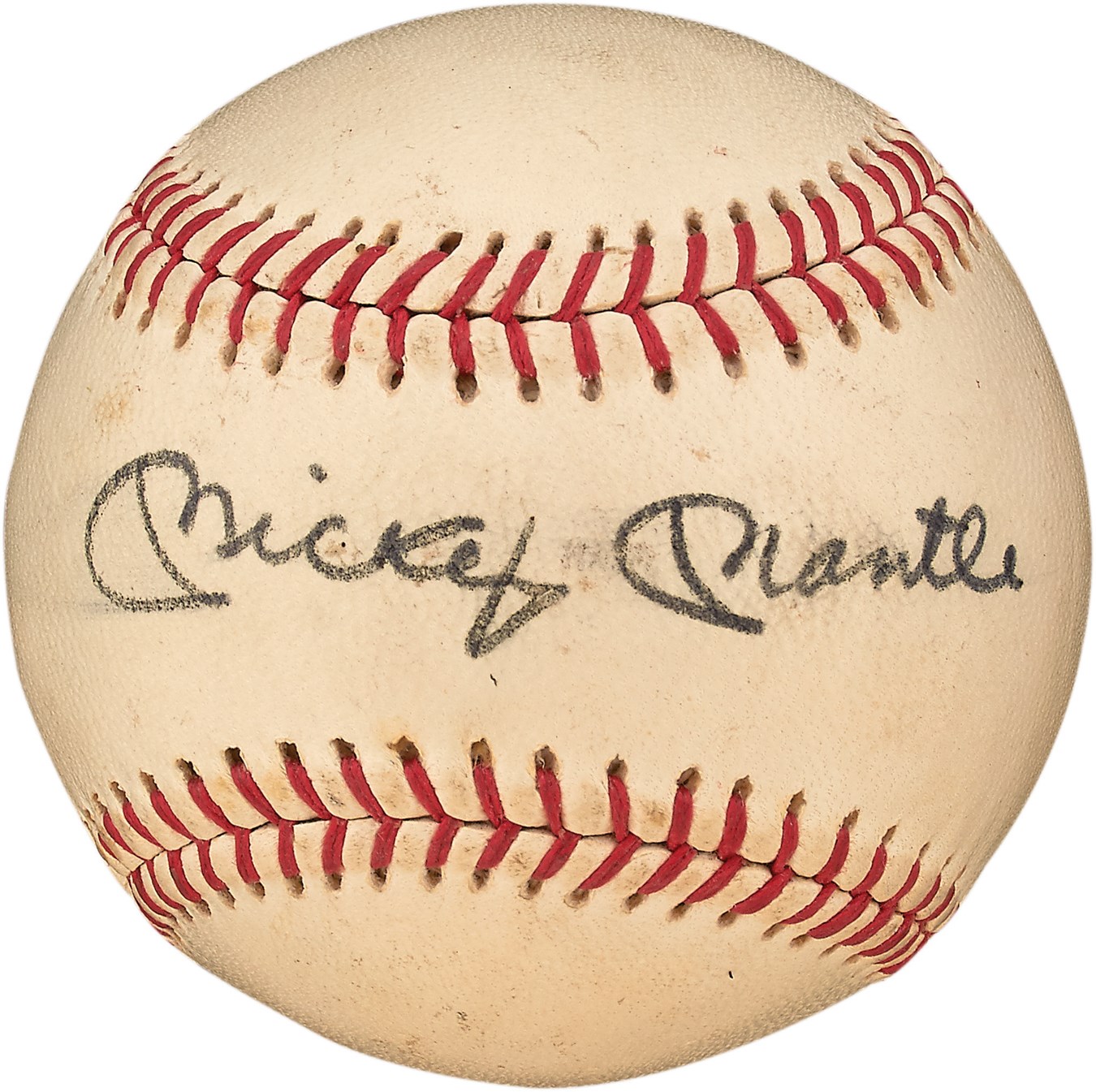 - 1974 Mickey Mantle Signed Dinner Program and Baseball - Signed at the Dinner (PSA)