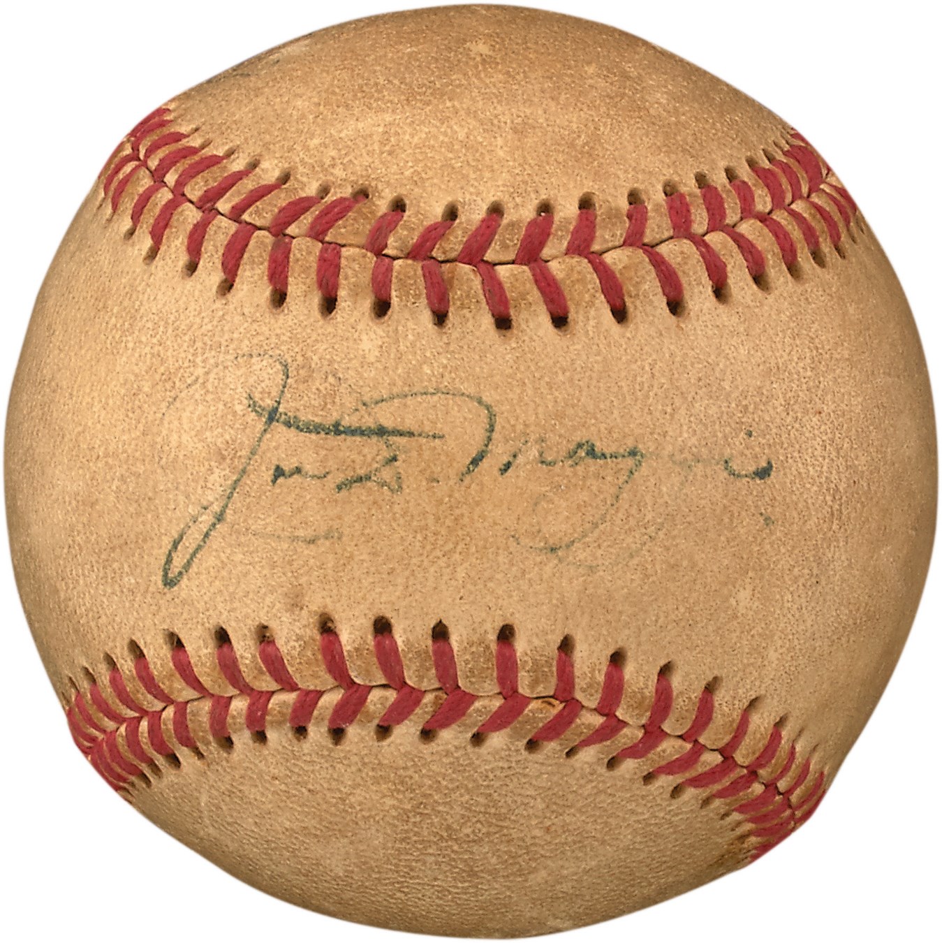Negro League, Latin, Japanese & Int'l Baseball - Joe DiMaggio Vintage Single-Signed 1951 Japan Tour Baseball - Among the Last that He Signed as a Player