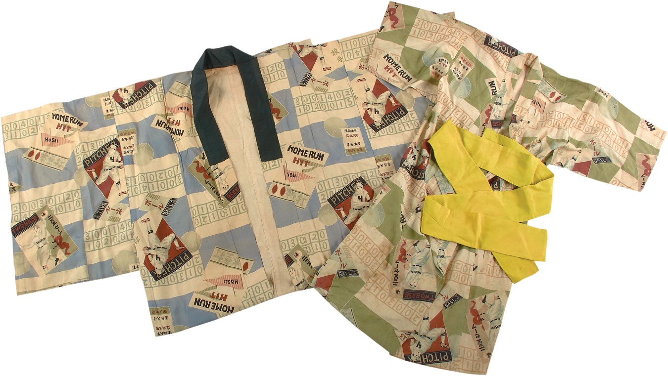 - Pair of Circa 1934 Baseball Kimonos Influenced by the '34 Tour of Japan