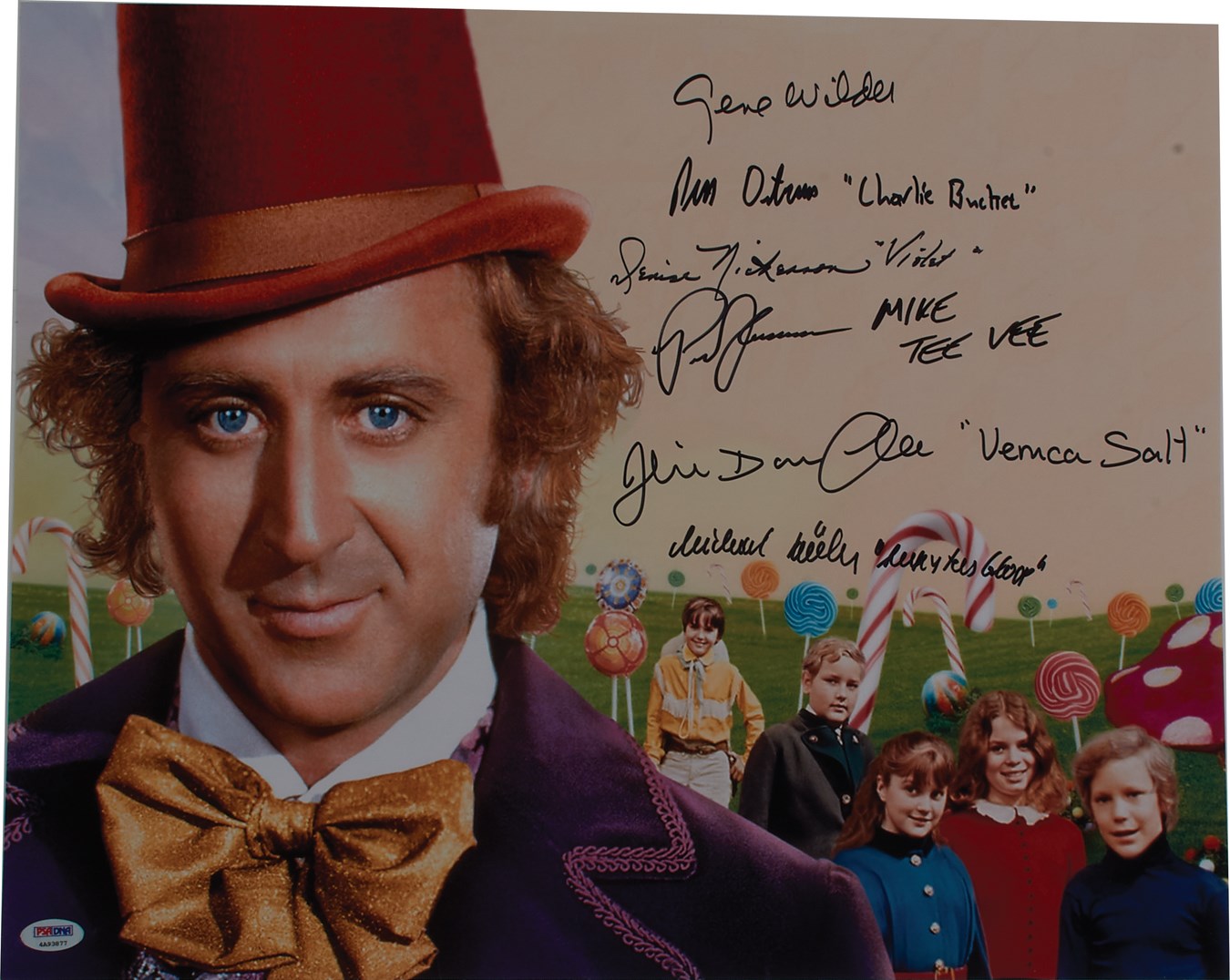 Pop Culture Autographs - Willie Wonka 16x20" Cast-Signed Photo with Gene Wilder (PSA)