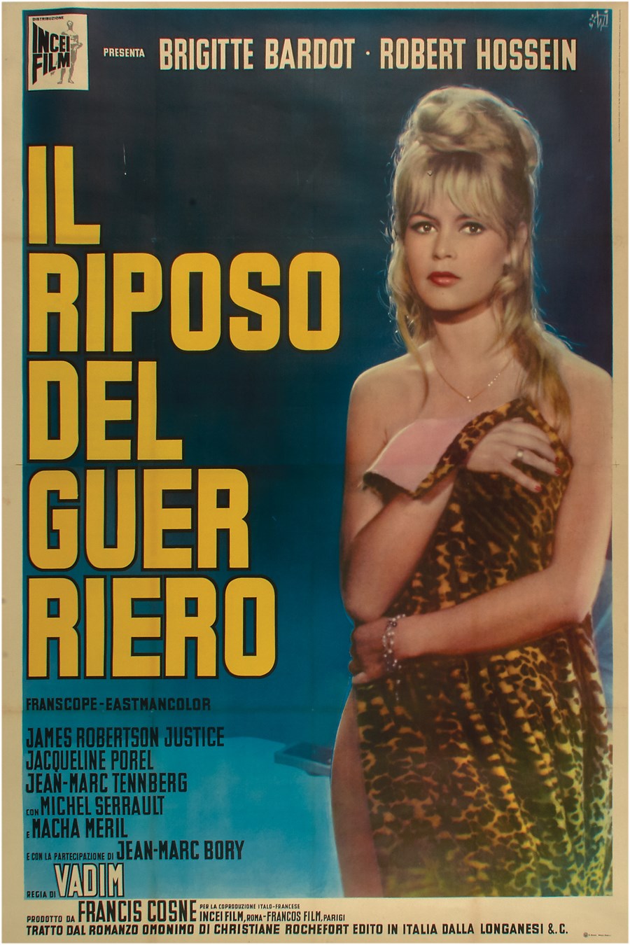 - HUGE 1962 Brigitte Bardot Original Italian Release Film Poster (80x58")