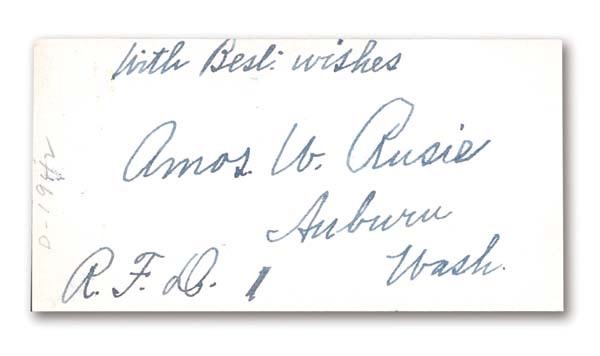 Amos Rusie Autograph