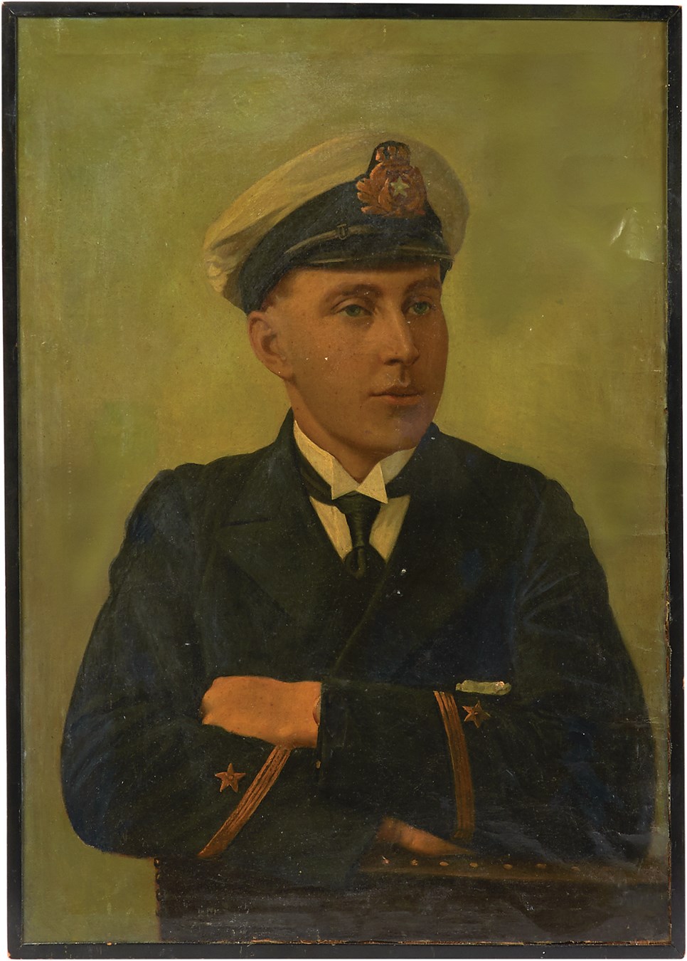 - 1912 "Pre-Sinking" Titanic Oil on Canvas Sitting Portrait of Fearless Wireless Operator Jack Phillips