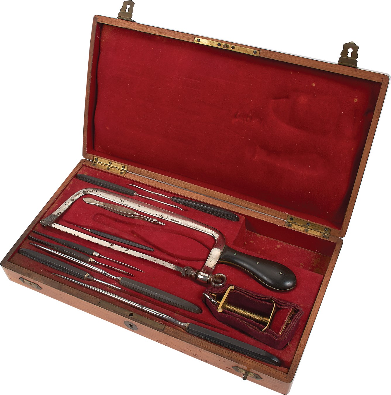 - 19th Century Surgical Amputation Portable Field Set in Original Case