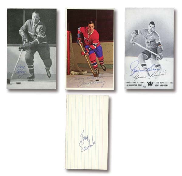 - Vintage Hockey Autograph Collection Including Plante & Sawchuk (6)