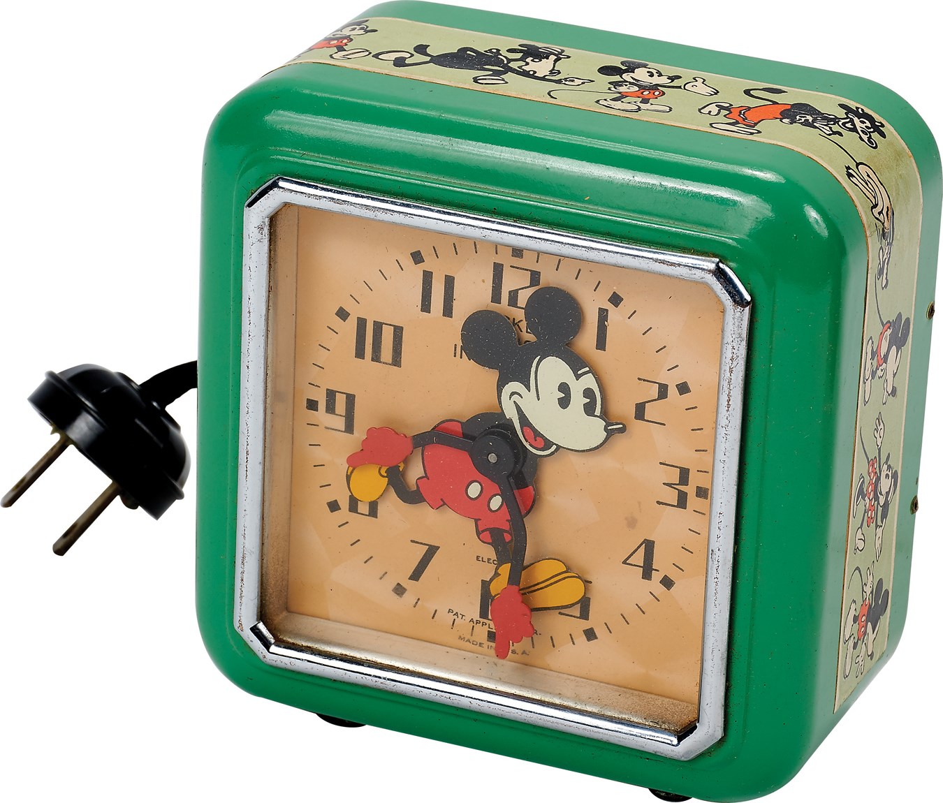 - 1933 Mickey Mouse Animated Electric Clock in Rare Original Popup Box w/Hang Tags