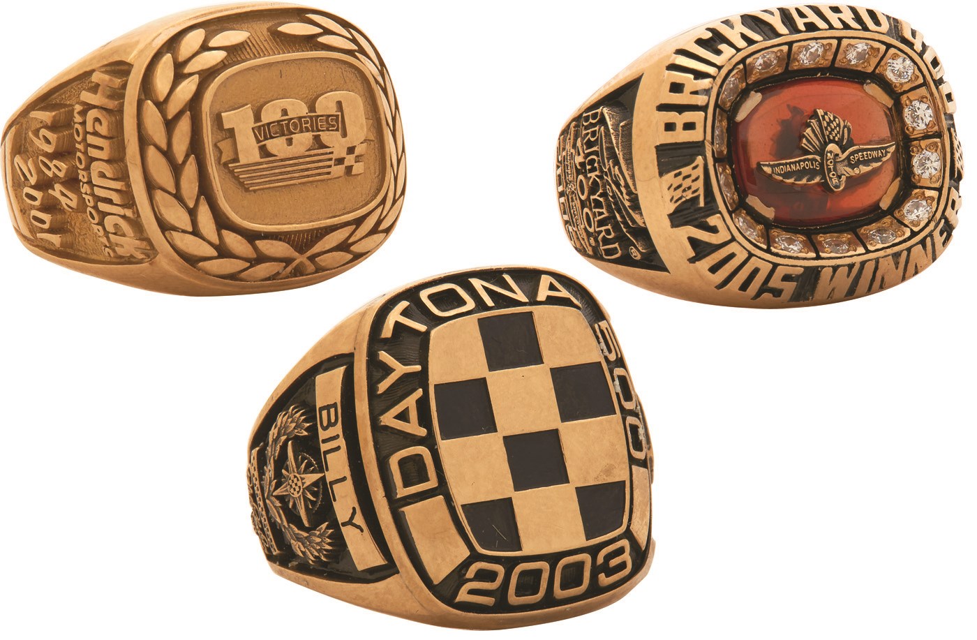 - Nascar 10k Gold Championship Rings with Daytona 500 (All PSA)
