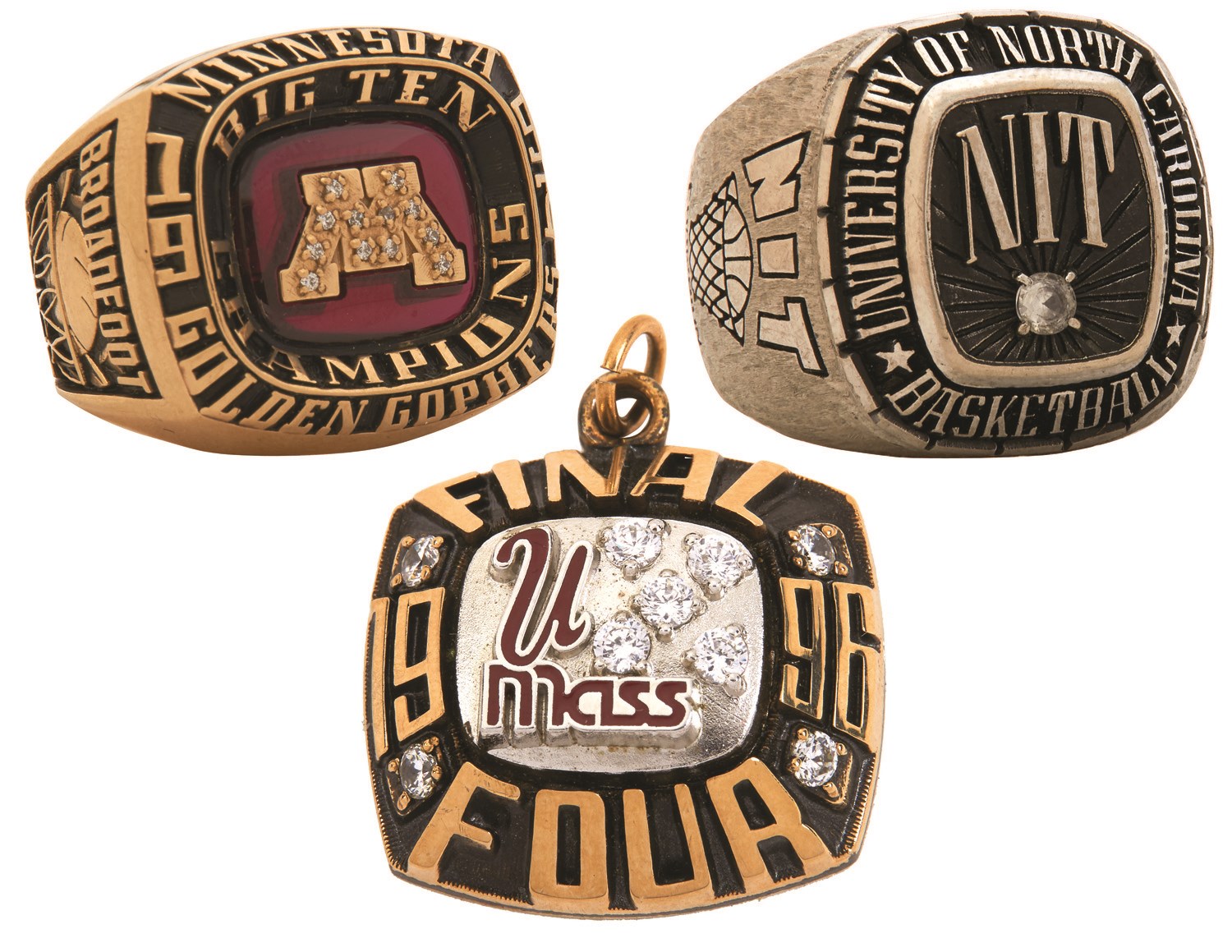 - Interesting NCAA College Basketball 10k Gold Championship Rings & Pendant with Final Four (All PSA)