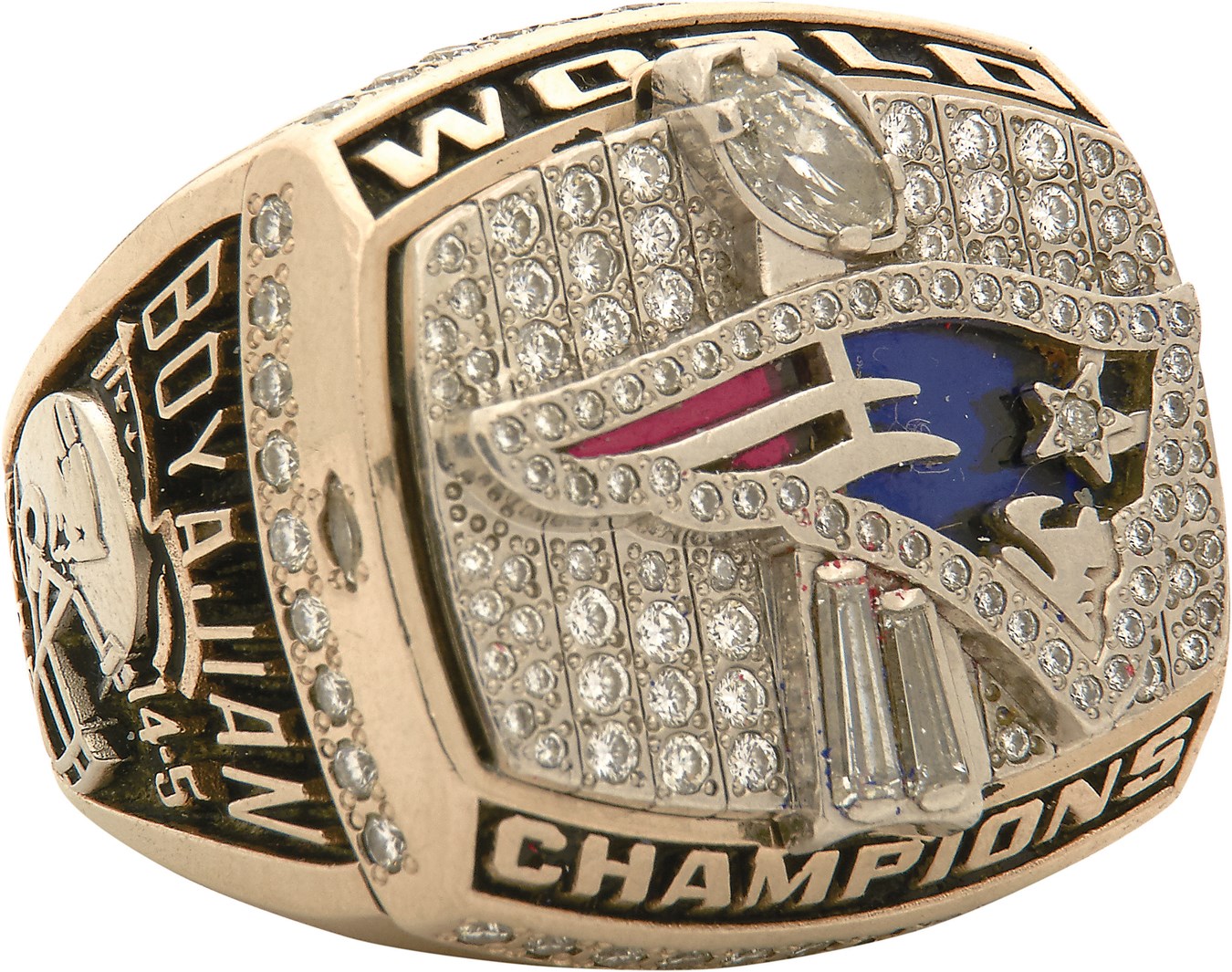 - 2001 New England Patriots Super Bowl XXXVI Championship Ring - Presented to Long-Time Team Employee